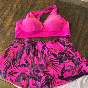 Torrid Pink Bikini with Tropical Print